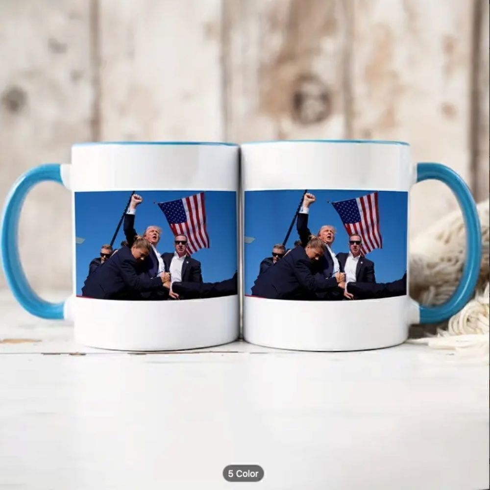 Trump Fight ONE Ceramic Coffee Mug Patriot Warrior Election